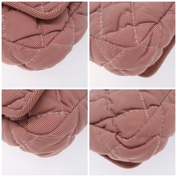 CHANEL Ultra Stitch Chain Shoulder Bag Nylon Red Silver CC Auth 132483 - Picture 14 of 16